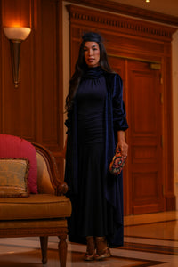 Kaftan Terciopelo Fular Marino
