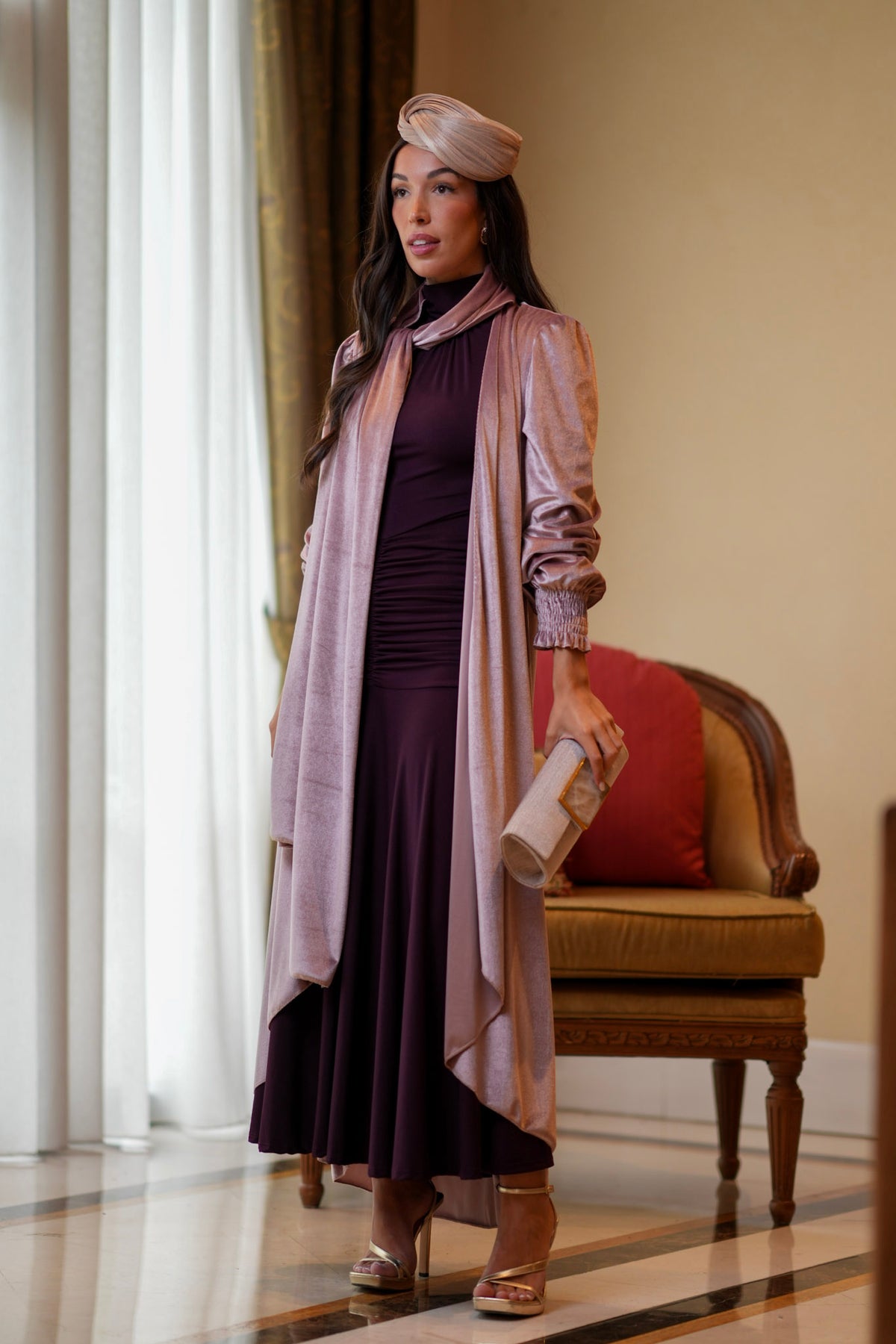 Kaftan Terciopelo Fular Nude