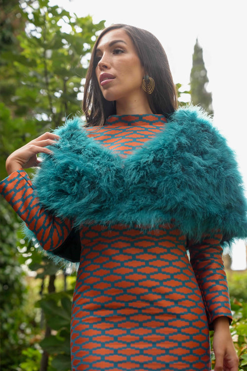 Capa de Plumas Teal