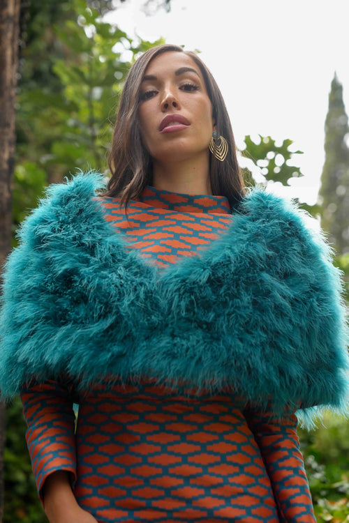 Capa de Plumas Teal