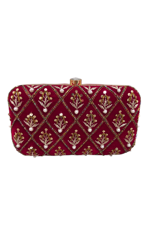 Clutch Granate y Perla