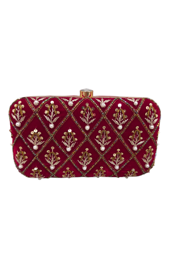 Clutch Granate y Perla