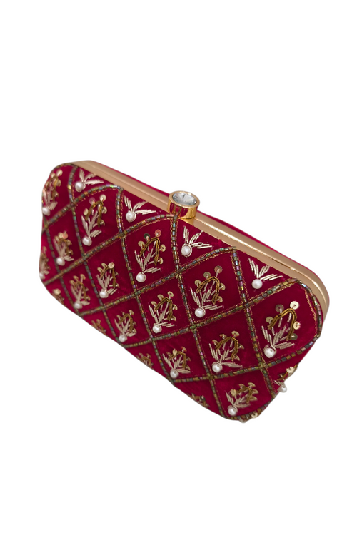 Clutch Granate y Perla