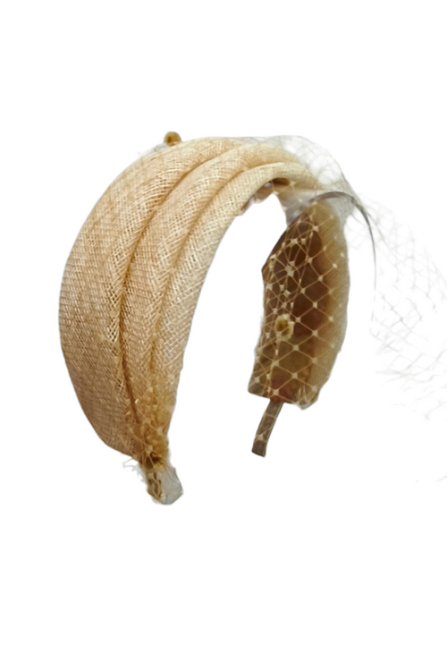 Diadema Gerbera Beige Rejilla