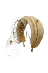Diadema Gerbera Beige Rejilla