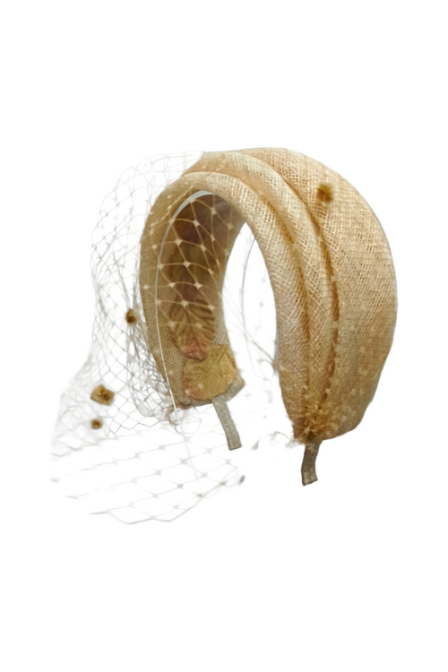 Diadema Gerbera Beige Rejilla