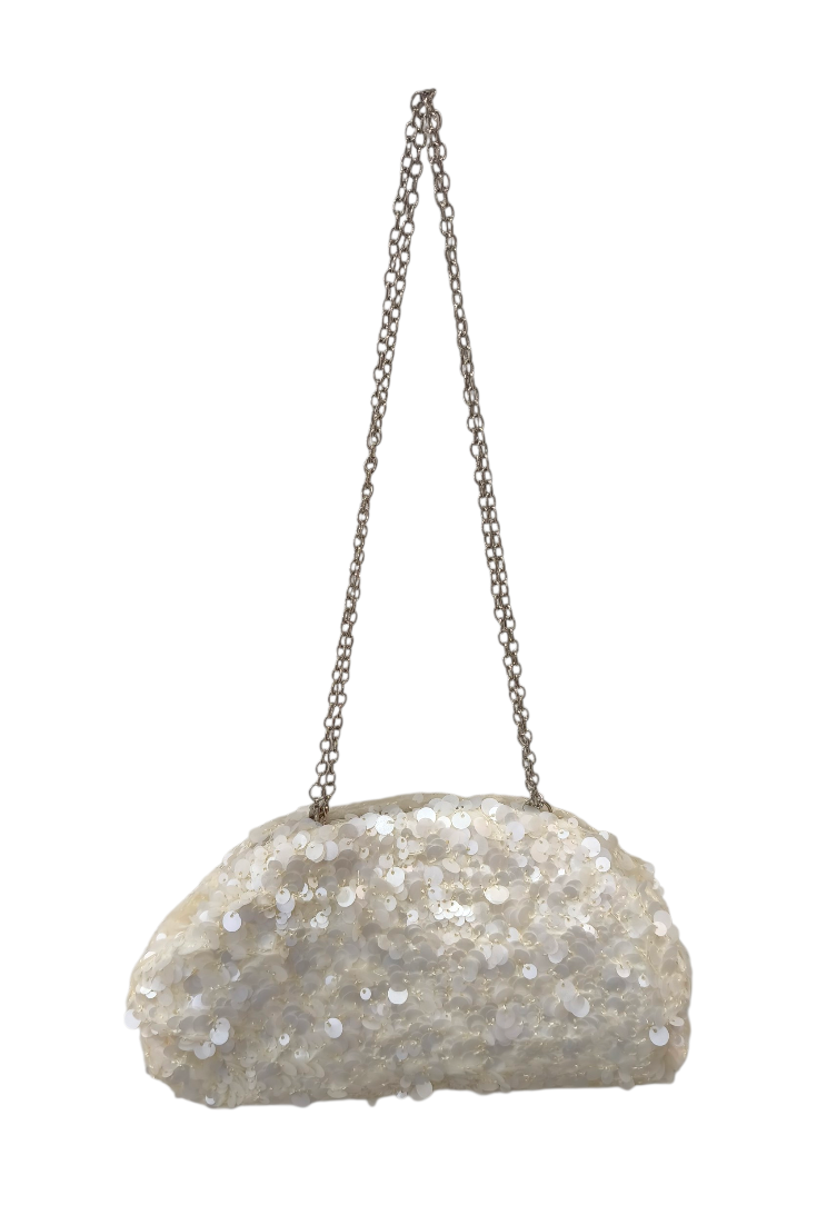 Clutch Lentejuelas Blanco