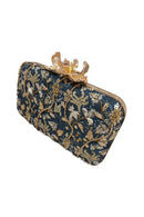 Clutch Flor Garra Ramillete Marino
