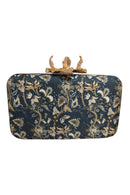 Clutch Flor Garra Ramillete Marino
