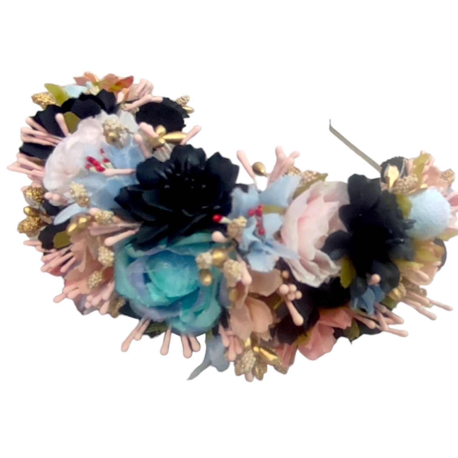 Diadema Thalia Negra & Celeste