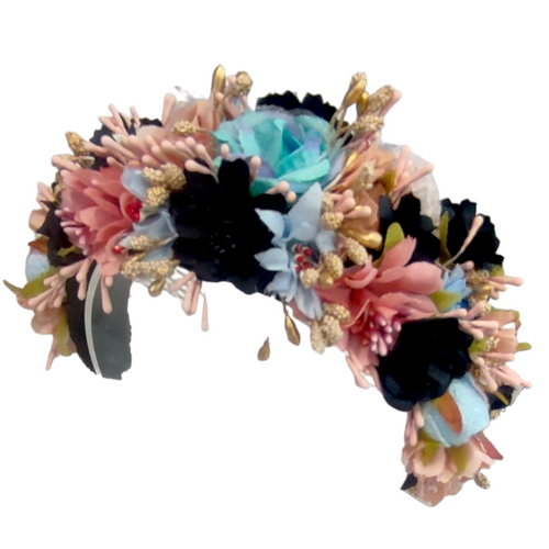 Diadema Thalia Negra & Celeste