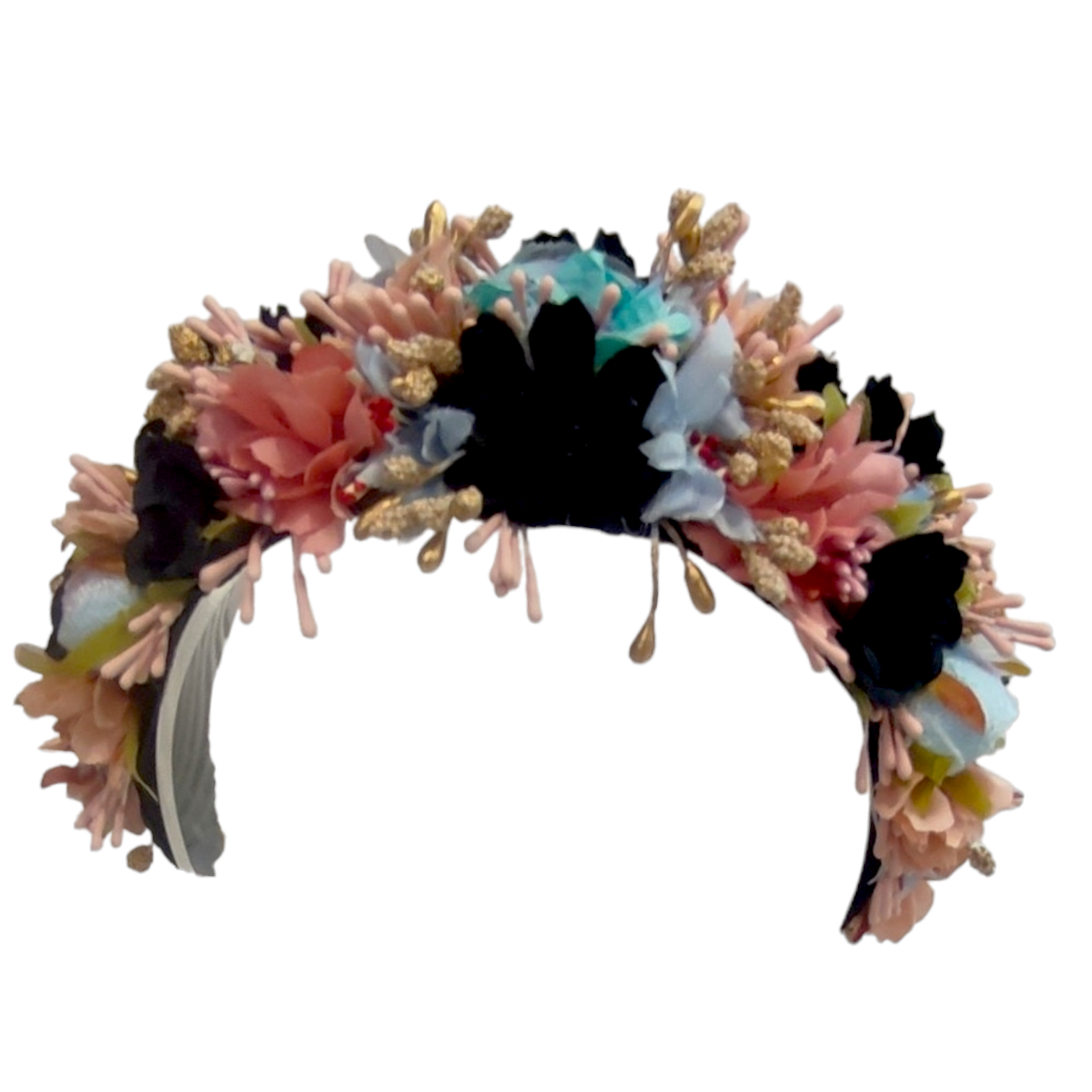 Diadema Thalia Negra & Celeste