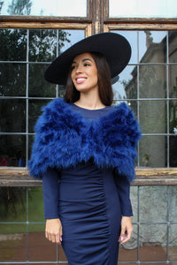 Capa de Plumas Azul