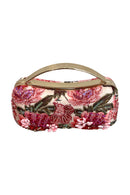 Clutch Curva Asa Brocado Rosa
